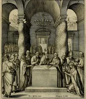 An illustration from Evangelicae historiae imagines : ex ordine euangeliorum, quae toto anno in missae sacrificio recitantur, in ordinem temporis vitae Christi digestae (1593)