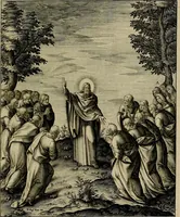 An illustration from Evangelicae historiae imagines : ex ordine euangeliorum, quae toto anno in missae sacrificio recitantur, in ordinem temporis vitae Christi digestae (1593)