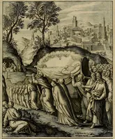 An illustration from Evangelicae historiae imagines : ex ordine euangeliorum, quae toto anno in missae sacrificio recitantur, in ordinem temporis vitae Christi digestae (1593)