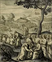 An illustration from Evangelicae historiae imagines : ex ordine euangeliorum, quae toto anno in missae sacrificio recitantur, in ordinem temporis vitae Christi digestae (1593)