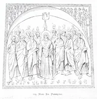 An illustration from Evangelīe v pami︠a︡tnikakh ikonografīi preimushchestvenno vizantīĭskikh i russkikh (1892)