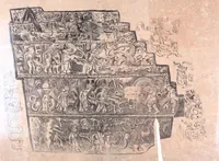 An illustration from Examen comparativo entre los signos simbolicos de las teogonías y cosmogonías antiguas y los que existen en los manuscritos mexicanos publicados por Kingsborough y los altos relieves de una pared de Chichen-Itza (1872)