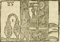 An illustration from Examen dv livre des Recreations mathematiqves, & de ses problemes en geometrie mechanique, optique & catoptrique [du J. Leurechon] Où sont aussi discutées & restabiles plusieurs experiences physiques y proposées (1639)