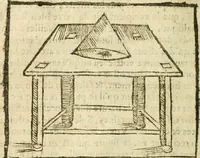 An illustration from Examen dv livre des Recreations mathematiqves, & de ses problemes en geometrie mechanique, optique & catoptrique [du J. Leurechon] Où sont aussi discutées & restabiles plusieurs experiences physiques y proposées (1639)