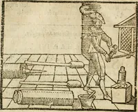 An illustration from Examen dv livre des Recreations mathematiqves, & de ses problemes en geometrie mechanique, optique & catoptrique [du J. Leurechon] Où sont aussi discutées & restabiles plusieurs experiences physiques y proposées (1639)