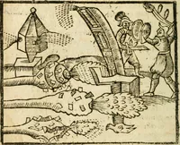 An illustration from Examen dv livre des Recreations mathematiqves, & de ses problemes en geometrie mechanique, optique & catoptrique [du J. Leurechon] Où sont aussi discutées & restabiles plusieurs experiences physiques y proposées (1639)