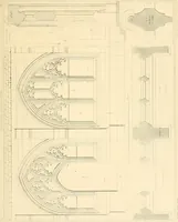 An illustration from Examples of Gothic architecture : selected from various ancient edifices in England ; consisting of plans, elevations, sections, and parts at large ; calculated to exemplify the various styles and the practical construction of this admired class of architecture ; accompanied by historical and descriptive accounts (1895)