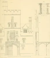 An illustration from Examples of Gothic architecture : selected from various ancient edifices in England ; consisting of plans, elevations, sections, and parts at large ; calculated to exemplify the various styles and the practical construction of this admired class of architecture ; accompanied by historical and descriptive accounts (1895)
