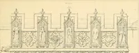 An illustration from Examples of Gothic architecture : selected from various ancient edifices in England ; consisting of plans, elevations, sections, and parts at large ; calculated to exemplify the various styles and the practical construction of this admired class of architecture ; accompanied by historical and descriptive accounts (1895)