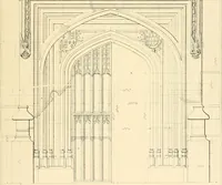 An illustration from Examples of Gothic architecture : selected from various ancient edifices in England ; consisting of plans, elevations, sections, and parts at large ; calculated to exemplify the various styles and the practical construction of this admired class of architecture ; accompanied by historical and descriptive accounts (1895)