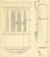 An illustration from Examples of Gothic architecture : selected from various ancient edifices in England ; consisting of plans, elevations, sections, and parts at large ; calculated to exemplify the various styles and the practical construction of this admired class of architecture ; accompanied by historical and descriptive accounts (1895)