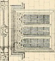 An illustration from Examples of Gothic architecture : selected from various ancient edifices in England ; consisting of plans, elevations, sections, and parts at large ; calculated to exemplify the various styles and the practical construction of this admired class of architecture ; accompanied by historical and descriptive accounts (1895)