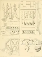 An illustration from Examples of Gothic architecture : selected from various ancient edifices in England ; consisting of plans, elevations, sections, and parts at large ; calculated to exemplify the various styles and the practical construction of this admired class of architecture ; accompanied by historical and descriptive accounts (1895)