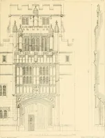 An illustration from Examples of Gothic architecture : selected from various ancient edifices in England ; consisting of plans, elevations, sections, and parts at large ; calculated to exemplify the various styles and the practical construction of this admired class of architecture ; accompanied by historical and descriptive accounts (1895)