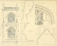 An illustration from Examples of Gothic architecture : selected from various ancient edifices in England ; consisting of plans, elevations, sections, and parts at large ; calculated to exemplify the various styles and the practical construction of this admired class of architecture ; accompanied by historical and descriptive accounts (1895)