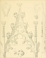 An illustration from Examples of Gothic architecture : selected from various ancient edifices in England ; consisting of plans, elevations, sections, and parts at large ; calculated to exemplify the various styles and the practical construction of this admired class of architecture ; accompanied by historical and descriptive accounts (1895)