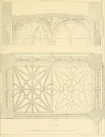 An illustration from Examples of Gothic architecture : selected from various ancient edifices in England ; consisting of plans, elevations, sections, and parts at large ; calculated to exemplify the various styles and the practical construction of this admired class of architecture ; accompanied by historical and descriptive accounts (1895)