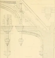 An illustration from Examples of Gothic architecture : selected from various ancient edifices in England ; consisting of plans, elevations, sections, and parts at large ; calculated to exemplify the various styles and the practical construction of this admired class of architecture ; accompanied by historical and descriptive accounts (1895)