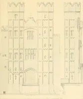 An illustration from Examples of Gothic architecture : selected from various ancient edifices in England ; consisting of plans, elevations, sections, and parts at large ; calculated to exemplify the various styles and the practical construction of this admired class of architecture ; accompanied by historical and descriptive accounts (1895)