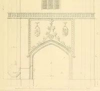 An illustration from Examples of Gothic architecture : selected from various ancient edifices in England ; consisting of plans, elevations, sections, and parts at large ; calculated to exemplify the various styles and the practical construction of this admired class of architecture ; accompanied by historical and descriptive accounts (1895)