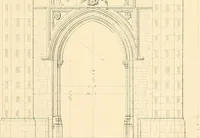 An illustration from Examples of Gothic architecture : selected from various ancient edifices in England ; consisting of plans, elevations, sections, and parts at large ; calculated to exemplify the various styles and the practical construction of this admired class of architecture ; accompanied by historical and descriptive accounts (1895)