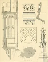An illustration from Examples of Gothic architecture : selected from various ancient edifices in England ; consisting of plans, elevations, sections, and parts at large ; calculated to exemplify the various styles and the practical construction of this admired class of architecture ; accompanied by historical and descriptive accounts (1895)
