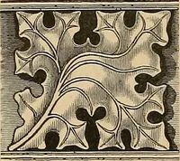 An illustration from Examples of English medieval foliage and coloured decoration, taken from buildings of the twelfth to the fifteenth century: with descriptive letterpress (1874)
