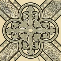 An illustration from Examples of English medieval foliage and coloured decoration, taken from buildings of the twelfth to the fifteenth century: with descriptive letterpress (1874)