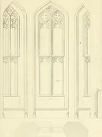 An illustration from Examples of Gothic architecture : selected from various ancient edifices in England : consisting of plans, elevations, sections, and parts at large : accompanied by historical and descriptive accounts (1850)