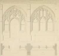 An illustration from Examples of Gothic architecture : selected from various antient edifices in England, consisting of plans, elevations, sections, and parts at large ... accompanied by historical and descriptive accounts (1838)