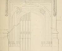 An illustration from Examples of Gothic architecture : selected from various antient edifices in England, consisting of plans, elevations, sections, and parts at large ... accompanied by historical and descriptive accounts (1838)