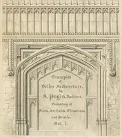 An illustration from Examples of Gothic architecture : selected from various antient edifices in England, consisting of plans, elevations, sections, and parts at large ... accompanied by historical and descriptive accounts (1838)