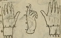 An illustration from The excellency of the pen and pencil, exemplifying the uses of them in the most exquisite and mysterious arts of drawing, etching, engraving, limning. Painting in oyl, washing of maps & pictures. Also the way to cleanse any old painting, and preserve the colours. Collected from the writings of the ablest masters, both antient and modern, as Albert Durer, P. Lomantius, and divers others. Furnished with divers cuts in copper, being copied from the best masters, and here inserted for examples for the learner to practice by .. (1668)