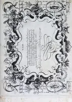 An illustration from Exercitatio alphabetica nova et utilissima, variis expressa lingvis et characteribvs : raris ornamentis, vmbris & recessibvs, picture̦, architecturaeque speciosa : nusquam ante hac edita (1569)