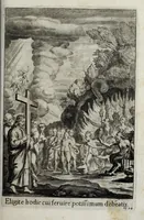 An illustration from Exercitia spiritualia S. Ignatij Loyolae, Societatis Iesu fundatoris : cum breui instructione meditandi ex ipsismet exercitijs deprompta : et breue sanctissimi D.N. Alexandri VII de indulgentia plenaria pro ijs, qui exercentur (1663)