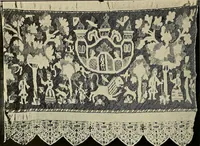 An illustration from Exhibition of national Russian art, 17th, 18th and early 19th centuries : peasant embroideries, costumes, headdresses, hand-woven materials, laces, ikons, articles of silver, copper, etc. (1900)