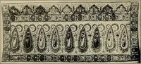 An illustration from Exhibition of national Russian art, 17th, 18th and early 19th centuries : peasant embroideries, costumes, headdresses, hand-woven materials, laces, ikons, articles of silver, copper, etc. (1900)