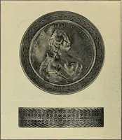 An illustration from Exhibition of national Russian art, 17th, 18th and early 19th centuries : peasant embroideries, costumes, headdresses, hand-woven materials, laces, ikons, articles of silver, copper, etc. (1900)