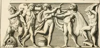 An illustration from Explication de divers monumens singuliers, qui ont rapport a la religion des plus anciens peuples : avec l'examen de la derniere edition des ouvrages de S. Jerôme, & un traité sur l'astrologie judiciaire : ouvrage enrichi de figures en taille-douce (1739)