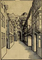 Picture 33 of 80 from Eyn schön nützlich Büchlin vnd Vnderweisung der Kunst des Messens mit dem Zirckel, Richtscheidt oder Linial : zu nutz allen Kunstliebhabern fürnemlich den Malern, Bildhawern, Goldschmiden, Seidenstikern, Steynmetzen, Scheinern auch allen Andern so sich der Kunst des Messens (Perspectiua zü latin gnant) zügebrauchen Lust haben : darin Man auch solche Kunst leichter dan ausz etzlichen hieuorgetruckten Büchern begreiffen vn lernen mag mit vil [i.e., 56] schönen darzü dienenden Figuren (1531), leaf 36