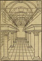 Picture 34 of 80 from Eyn schön nützlich Büchlin vnd Vnderweisung der Kunst des Messens mit dem Zirckel, Richtscheidt oder Linial : zu nutz allen Kunstliebhabern fürnemlich den Malern, Bildhawern, Goldschmiden, Seidenstikern, Steynmetzen, Scheinern auch allen Andern so sich der Kunst des Messens (Perspectiua zü latin gnant) zügebrauchen Lust haben : darin Man auch solche Kunst leichter dan ausz etzlichen hieuorgetruckten Büchern begreiffen vn lernen mag mit vil [i.e., 56] schönen darzü dienenden Figuren (1531), leaf 38