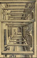Picture 39 of 80 from Eyn schön nützlich Büchlin vnd Vnderweisung der Kunst des Messens mit dem Zirckel, Richtscheidt oder Linial : zu nutz allen Kunstliebhabern fürnemlich den Malern, Bildhawern, Goldschmiden, Seidenstikern, Steynmetzen, Scheinern auch allen Andern so sich der Kunst des Messens (Perspectiua zü latin gnant) zügebrauchen Lust haben : darin Man auch solche Kunst leichter dan ausz etzlichen hieuorgetruckten Büchern begreiffen vn lernen mag mit vil [i.e., 56] schönen darzü dienenden Figuren (1531), leaf 50