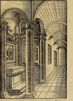 Picture 49 of 80 from Eyn schön nützlich Büchlin vnd Vnderweisung der Kunst des Messens mit dem Zirckel, Richtscheidt oder Linial : zu nutz allen Kunstliebhabern fürnemlich den Malern, Bildhawern, Goldschmiden, Seidenstikern, Steynmetzen, Scheinern auch allen Andern so sich der Kunst des Messens (Perspectiua zü latin gnant) zügebrauchen Lust haben : darin Man auch solche Kunst leichter dan ausz etzlichen hieuorgetruckten Büchern begreiffen vn lernen mag mit vil [i.e., 56] schönen darzü dienenden Figuren (1531), leaf 62