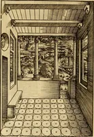 Picture 56 of 80 from Eyn schön nützlich Büchlin vnd Vnderweisung der Kunst des Messens mit dem Zirckel, Richtscheidt oder Linial : zu nutz allen Kunstliebhabern fürnemlich den Malern, Bildhawern, Goldschmiden, Seidenstikern, Steynmetzen, Scheinern auch allen Andern so sich der Kunst des Messens (Perspectiua zü latin gnant) zügebrauchen Lust haben : darin Man auch solche Kunst leichter dan ausz etzlichen hieuorgetruckten Büchern begreiffen vn lernen mag mit vil [i.e., 56] schönen darzü dienenden Figuren (1531), leaf 71
