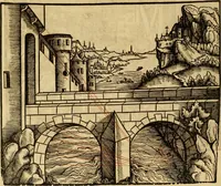 An illustration from Eyn schön nützlich Büchlin vnd Vnderweisung der Kunst des Messens mit dem Zirckel, Richtscheidt oder Linial : zu nutz allen Kunstliebhabern fürnemlich den Malern, Bildhawern, Goldschmiden, Seidenstikern, Steynmetzen, Scheinern auch allen Andern so sich der Kunst des Messens (Perspectiua zü latin gnant) zügebrauchen Lust haben : darin Man auch solche Kunst leichter dan ausz etzlichen hieuorgetruckten Büchern begreiffen vn lernen mag mit vil [i.e., 56] schönen darzü dienenden Figuren (1531)