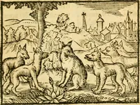 An illustration from Fabulae Aesopi graecaè et latinè, nunc denuo selectae (1672)