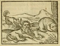 Picture 15 of 45 from Fabulæ Æsopi Graecè & Latinè, nunc denuo selectæ : eæ item, quas Avienus carmine expressit, accedit ranarum et murium pugna, Homero olim adscripta cum ... figuris .. (1660), leaf 35