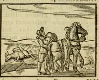 An illustration from Fabulæ Æsopi Graecè & Latinè, nunc denuo selectæ : eæ item, quas Avienus carmine expressit, accedit ranarum et murium pugna, Homero olim adscripta cum ... figuris .. (1660)