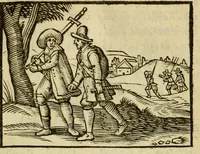 An illustration from Fabulæ Æsopi Graecè & Latinè, nunc denuo selectæ : eæ item, quas Avienus carmine expressit, accedit ranarum et murium pugna, Homero olim adscripta cum ... figuris .. (1660)