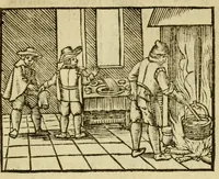 An illustration from Fabulæ Æsopi Graecè & Latinè, nunc denuo selectæ : eæ item, quas Avienus carmine expressit, accedit ranarum et murium pugna, Homero olim adscripta cum ... figuris .. (1660)